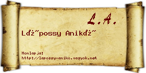 Lápossy Anikó névjegykártya